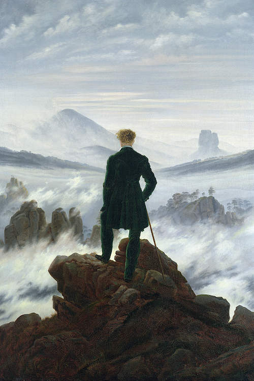 Il viandante sul mare di nebbia (C. D. Friedrich, 1818)