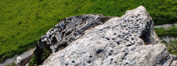 Il masso con coppelle e "impronta di piede" nel villaggio di Seissogne (SaintMarcel)-(www.archeosvapa.eu)